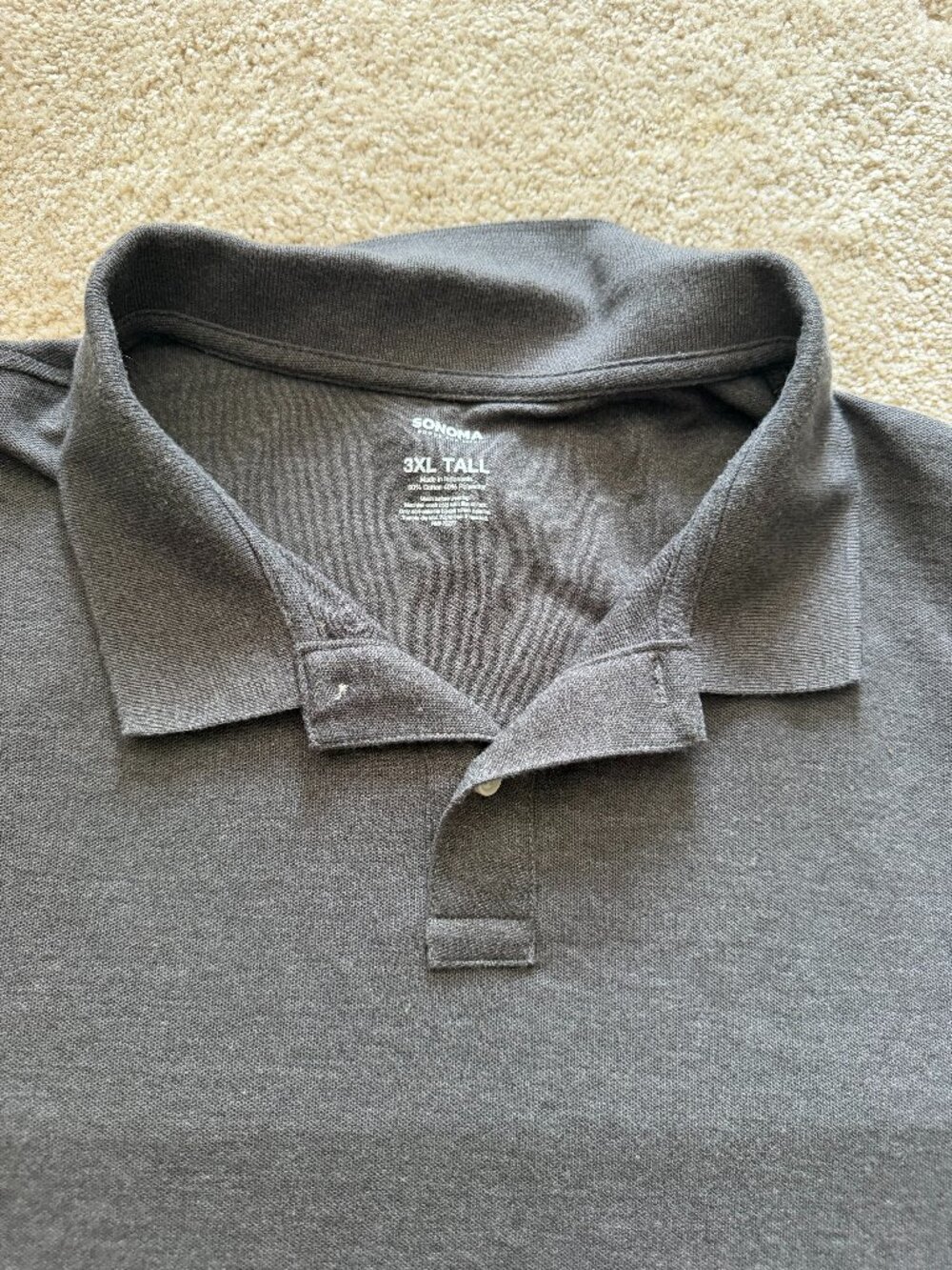 Men's Dark Gray Polo - 3XLT